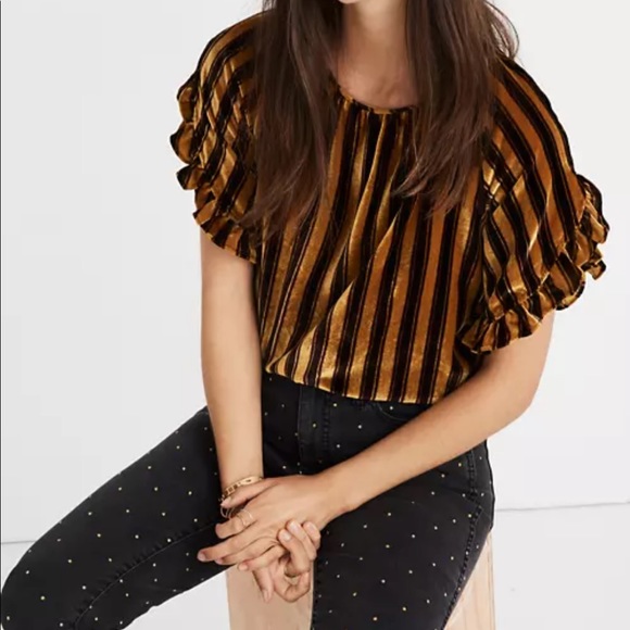 madewell memento ruffle sleeve top